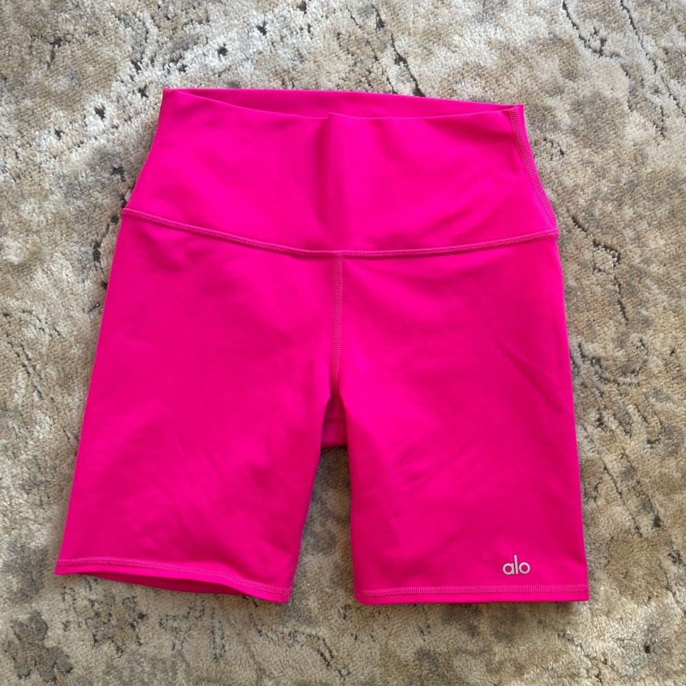 SOLD - DO NOT BUY Alo Yoga High Waist Biker Short in Neon Pink